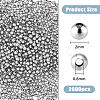 DICOSMETIC 2000Pcs 304 Stainless Steel Round Seamed Beads STAS-DC0015-42-2