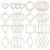 SUNNYCLUE 32Pcs 8 Styles Stainless Steel Connector Charms STAS-SC0005-07-1