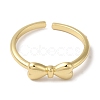 Rack Plating Bowknot Brass Open Cuff Ring for Women KK-B092-39G-2