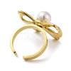 Stainless Steel Shell Pearl Rings RJEW-R144-01G-2