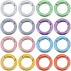 SUNNYCLUE 16Pcs 8 Colors Zinc Alloy Spring Gate Rings FIND-SC0007-32-1