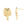 Brass Stud Earring Findings KK-I663-07G-3