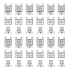 DICOSMETIC 100 Sets 2-Strands 4-Holes 304 Stainless Steel Box Clasps STAS-DC0012-94-1