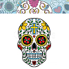 Halloween Theme Luminous Body Art Tattoos Stickers SKUL-PW0002-093-23-1