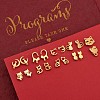 9 Pairs 9 Style 316 Surgical Stainless Steel Cute Kitty Stud Earrings for Women JE933A-5