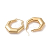 201 Stainless Steel Chunky Polygon Hoop Earrings STAS-H164-05G-2