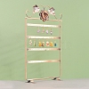 Rectangle with Flower Iron Earrings Storage Rack PW-WG2AE78-01-4