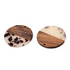 Transparent Resin & Walnut Wood Pendants RESI-TAC0017-75-B02-3