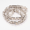 Pearl Luster Plated Diamond Shape Transparent Glass Bead Strands EGLA-J101-PL01-2