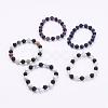 Frosted Natural & Synthetic Mixed Stone Beads Stretch Bracelets BJEW-JB03229-1