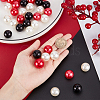   60Pcs 3 Colors Custom Resin Imitation Pearl Beads RESI-PH0001-91-3