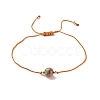 Round Gemstone Braided Bead Bracelet BJEW-JB07966-4