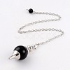 Natural Obsidian Sphere Dowsing Pendulums X-BJEW-E292-A04-1