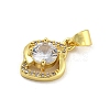 Rack Plating Brass Micro Pave Cubic Zirconia Pendants KK-G513-08G-2