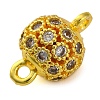 Brass Micro Pave Clear Cubic Zirconia Connector Charms KK-A230-06B-G-2