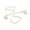 Round Natural Pearl Earrings for Women EJEW-E303-02G-2