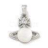 Brass with Clear Cubic Zirconia with Sea Shell Pendant KK-Q820-20P-1