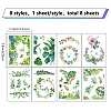 8 Sheets 8 Styles PVC Waterproof Wall Stickers DIY-WH0345-078-2