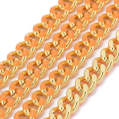 Two Tone Handmade Brass Curb Chains X-CHC-I035-01G-07-1