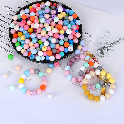 Round Silicone Focal Beads SI-JX0046A-90-1