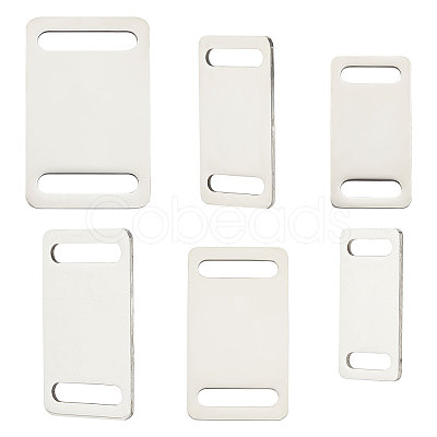 Gorgecraft 6Pcs 3 Style Stainless Steel Blank Fixture Block STAS-GF0001-10-1