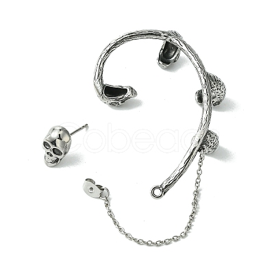 316 Surgical Stainless Steel Cuff Earrings EJEW-E300-15AS-02-1