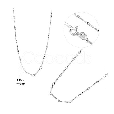 SHEGRACE Rhodium Plated 925 Sterling Silver Chain Necklaces JN733A-1