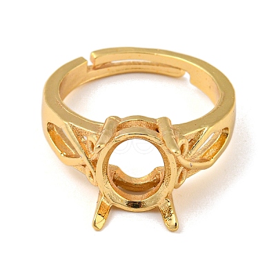 Adjustable Brass Finger Ring Components KK-WH0063-11G-1