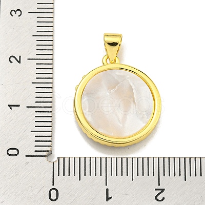 Brass Micro Pave Clear Cubic Zirconia Pendants KK-K354-04G-07-1