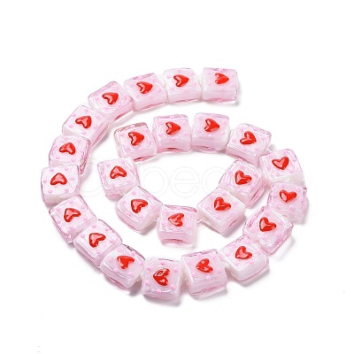 Valentine's Day Handmade Lampwork Enamel Beads Strands LAMP-A001-D-1