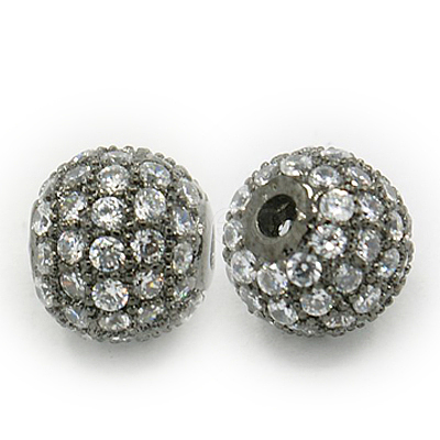 Brass Cubic Zirconia Beads ZIRC-F001-31B-1