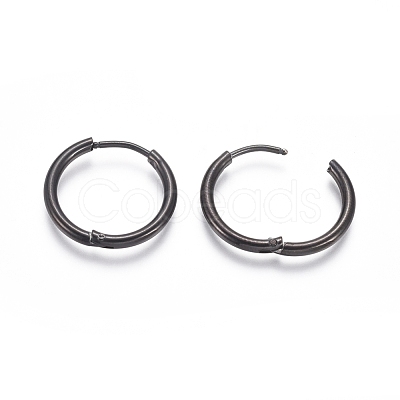 304 Stainless Steel Huggie Hoop Earrings EJEW-F111A-19mm-B-1