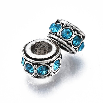 Alloy Rhinestone European Beads MPDL-Q212-001C-RS-1