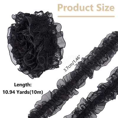 WADORN 10M Double Layer Polyester Flower Elastic Lace Trim OHAR-WR0001-02C-1