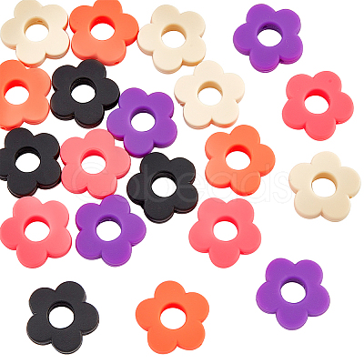 Nbeads 20Pcs 5 Colors Food Grade Eco-Friendly Silicone Beads SIL-NB0001-14B-1