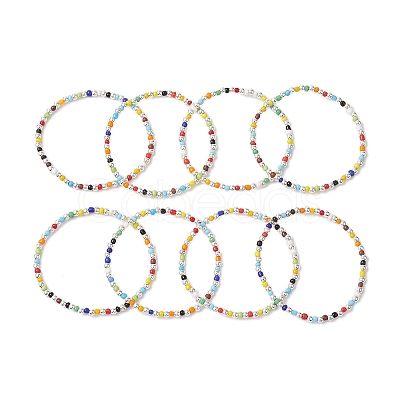 Glass Beads Beaded Stretch Bracelets BJEW-JB10957-1