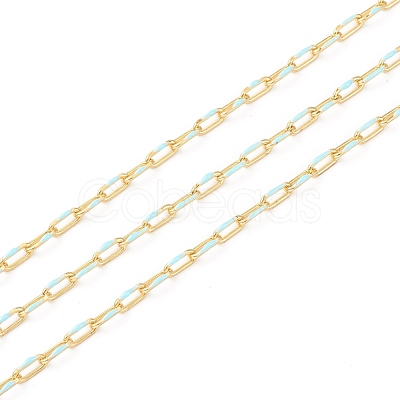 Handmade Golden Brass Enamel Link Chains CHC-M021-66A-03-1