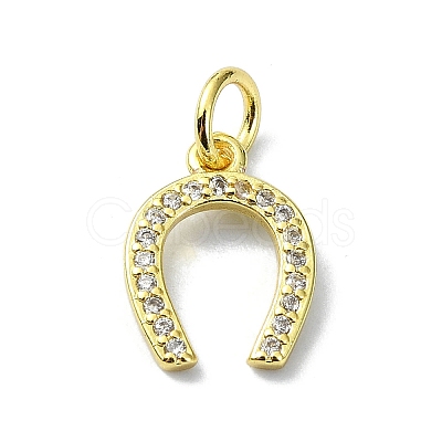 Brass Micro Pave Claer Cubic Zirconia Charms KK-H475-44G-1