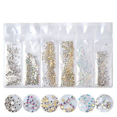 Glass Rhinestone Flat Back Cabochons MRMJ-T009-034C-SS6-1