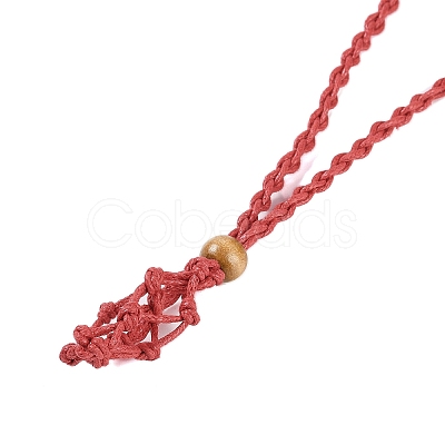 Braided Waxed Cord Empty Macrame Pouch Slider Necklace Making FIND-C061-01I-1