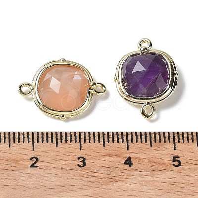 Natural Mixed Gemstone Connector Charms G-C087-01G-B-1