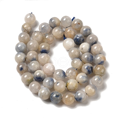 Natural Blue White Dumortierite Round Beads Strands G-E265-01A-1