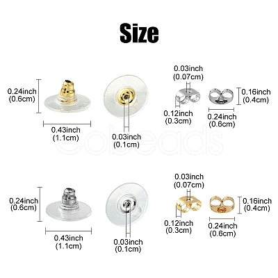 340Pcs 4 Style 304 Stainless Steel Friction Ear Nuts & Bullet Clutch Earring Backs Sets STAS-YW0001-82-1