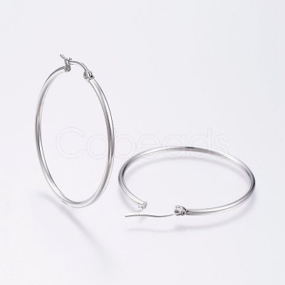 Tarnish Resistant 304 Stainless Steel Big Hoop Earrings EJEW-F105-06P-1