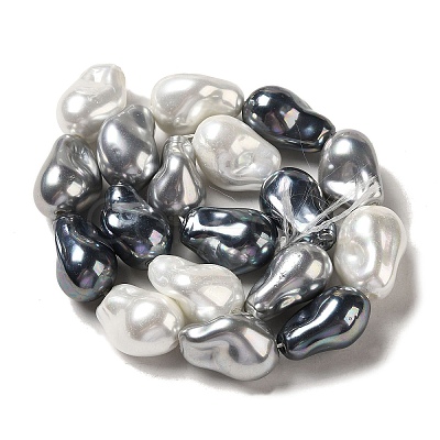 Electroplated Shell Pearl Beads Strands BSHE-M035-01A-03-1