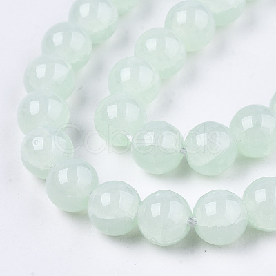 Imitation Jade Glass Beads GLAA-S192-001E-1