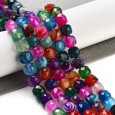 Natural Agate Dyed Beads Strands G-H028-A08-04-1