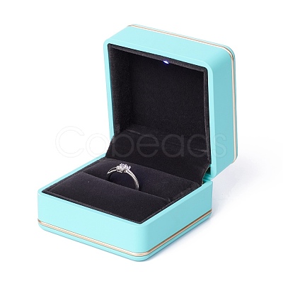 Square Plastic Jewelry Ring Boxes OBOX-F005-03A-1