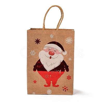 Christmas Theme Hot Stamping Rectangle Paper Bags CARB-F011-02F-1