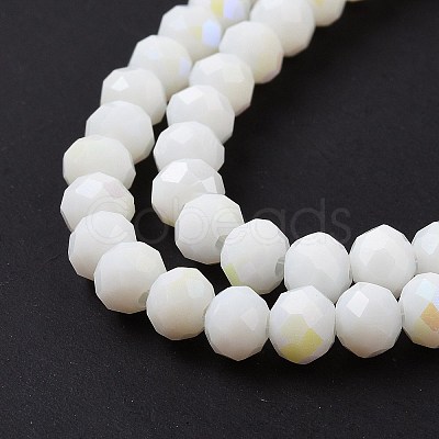 Electroplate Opaque Solid Color Glass Beads Strands EGLA-A034-P6mm-L17-1